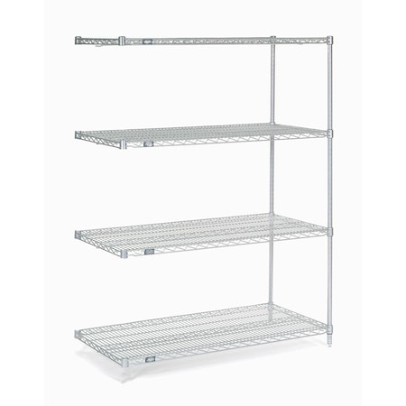 Nexel Wire Shelving Add-On, Poly-Z-Brite, 48W x 14D x 86H A14488Z